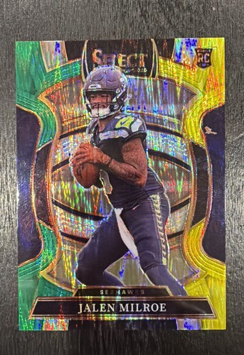 2025 Panini Select Concourse Jalen Milroe Green & Yellow Shock Prizm RC
