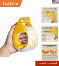1.88in x 66.6YD Heavy Duty Clear Packing Tape w/ Dispenser, 2.68 Mil Durable ...