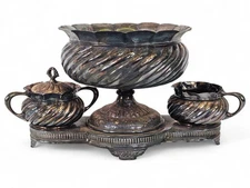 Antique Victorian Simpson Hall Miller & Co Silver plate Centerpiece 200 Mark N1