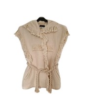 Isabel Marant Hooded Fringed Linen-Cotton Waistcoat Vest, Cream New Tags Boho