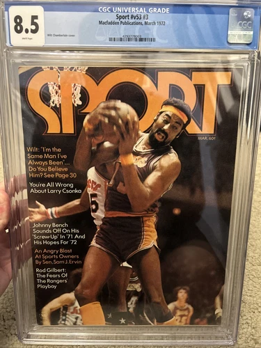 1972 Sport Magazine Wilt Chamberlain Lakers Cover #v53 CGC 8.5 Rare! Low Pop
