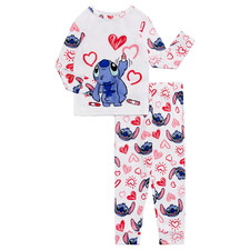 New Lilo  Stitch Girls Sweethearts Day Pajamas Long Sleeve Pjs Set 7-8M 