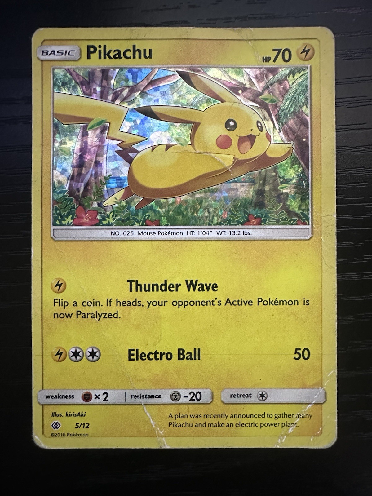 The Pokémon Company Pokémon TCG Pikachu 5/12 McDonald's 2016 Holo Eng DAMAGED