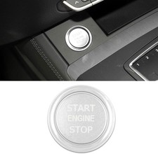 Push Start Button Cover, Ignition Switch Button, Engine Push Start Stop Silver