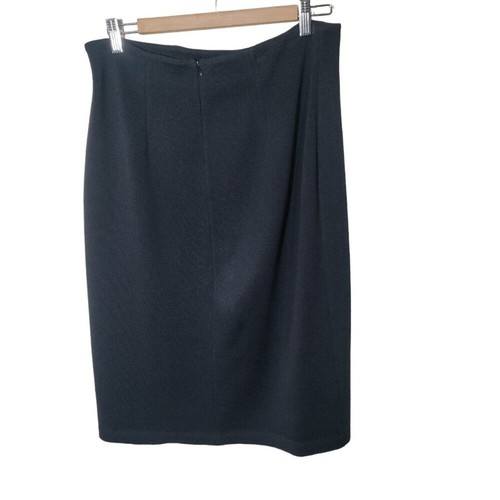 Jupe crayon tricot bleu marine foncé collection St John femme taille 8 - Photo 2/8