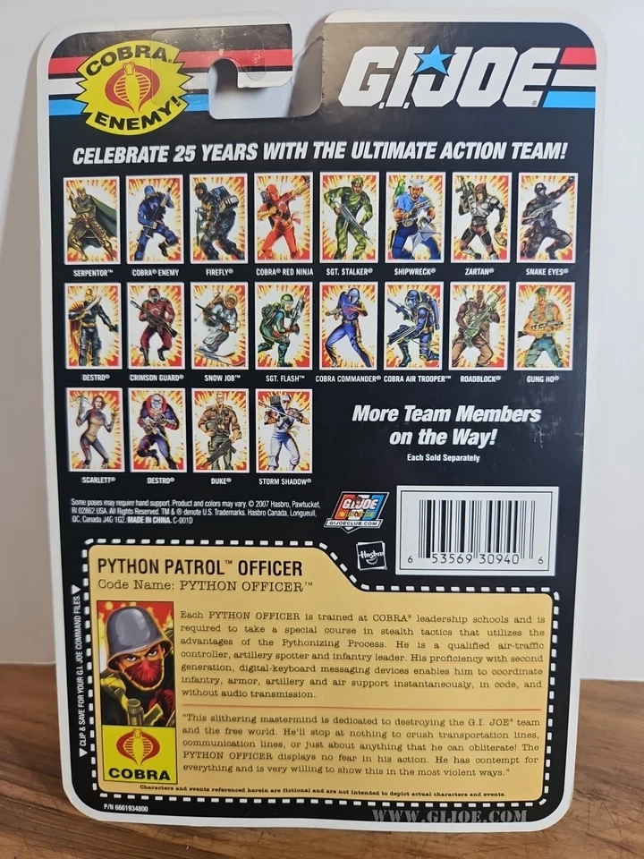 GI JOE 25º Oficial de Patrulha Cobra Python 2007 - Imagem 4 de 4