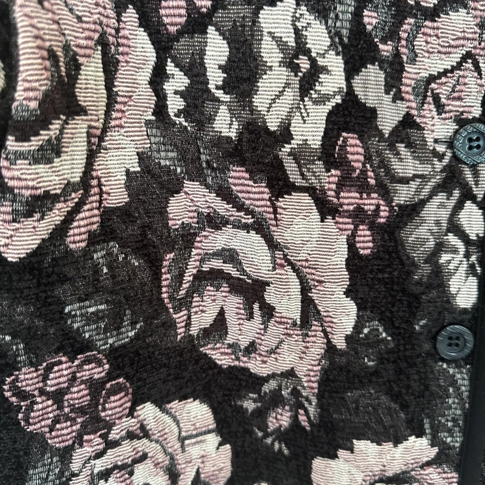 Country Romantic Country Chic Floral Tapiz Blazer Chaqueta Talla 10 Negro  Foto 2 de 4
