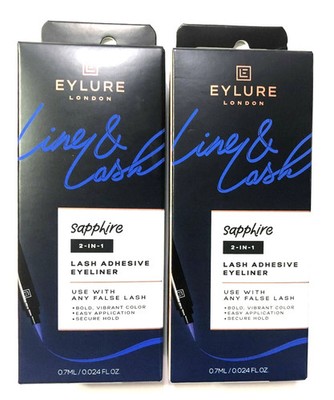 Eylure London Lash Adhesive Eyeliner, Sapphire 2-in-1 Line & Lash 0.7 Oz -2 pack