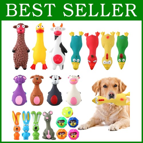 Verschiedene Latex Gummi Hundespielzeug Paket mit Quietsch Kaubällen - Bild 1 von 9