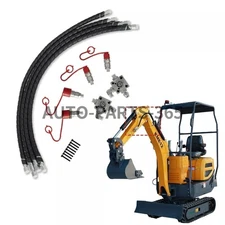 2 Three Way Diverter Valves fit 1-2 ton Chinese Mini Excavator w/ Quick Connects