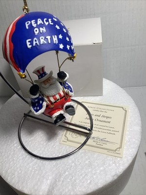 Lenox Stars And Stripes Santa Christmas Uncle Sam Ornament 2002