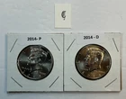 2014 P & D UNC Clad Kennedy Half Dollar Set in CB Flips -Free Shipping - C2