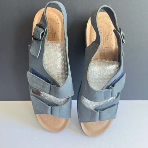 Fly Flot Italian Sandals US 9.5 EU 41 Gray Comfort Anatomic Sling Back Shoes - Picture 7 of 13