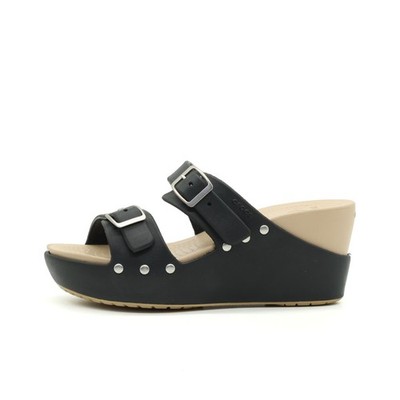 crocs Damen sandalen EU 37-38 wedge sandal schwarz verstellbare schnallen