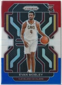 Evan Mobley 2021-22 Panini Prizm Rookie Red White Blue #325 Cavaliers