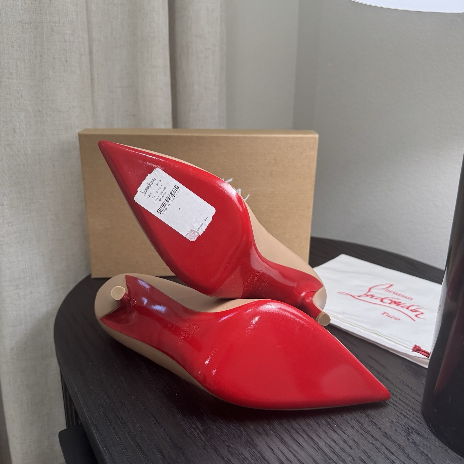Christian Louboutin Apostrophy 100 Pumps Nappa Nude 41 image 8