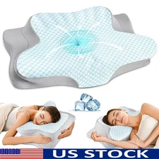Ergonomic Memory Foam Pillow Neck Support Cooling Sleep Relief All Positions New