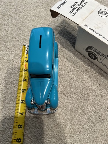 Vintage 1938 Chevy Panel Truck Coin Bank – Ertl – Blue Die-Cast – Box & Key - Picture 7 of 9