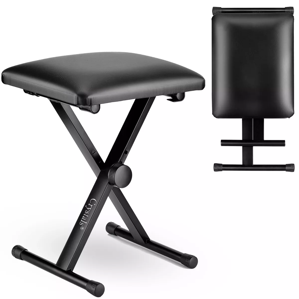PIANO KEYBOARD STOOL CHAIR BENCH BLACK PADDED SEAT CUSHION