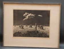 John Rogers Cox (1915-90 Terre Haute Indiana USA) Wheat Shocks New Objectivity