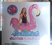 PoolCandy Glitter Flamingo Ride-On Tube Pool Float PC2748GF PoolCandy PC2748GF