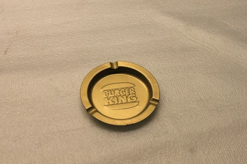 Vintage Burger King Fast Food Restaurant Collectible Antique Gold Ashtray 3-1/2"
