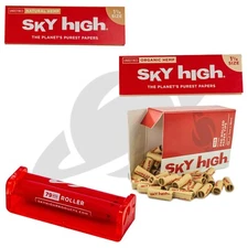 Sky High Papers Tips and Roller Bundle - 1 1/4" Organic & Natural Papers