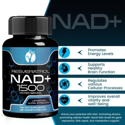 NAD supplement,1500 milligrams of resveratrol containing supplement,Nad Plus