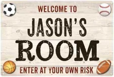 JASON'S Room Kids Bedroom Sign Boy's Personalized Metal 108120090052