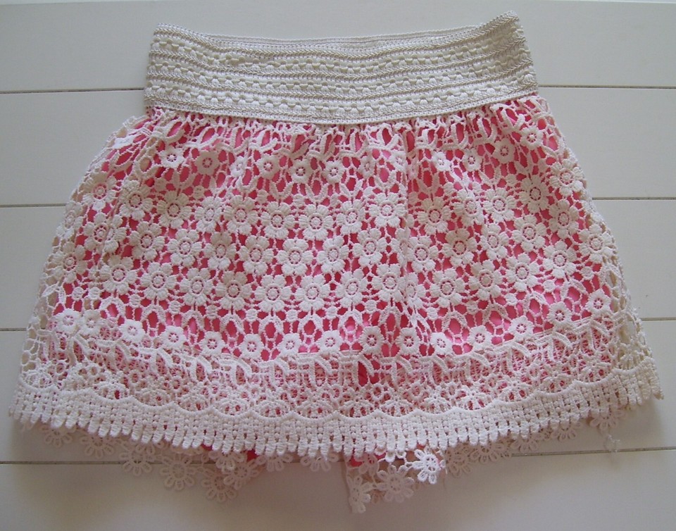 Girls Beautees 3 Pc Coral Ivory Daisy Floral Top Lace Skort On the