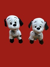 2 Vintage Applause 101 Dalmations Small Disney Dog Puppies Blue Collar Stuffed