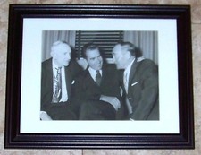 Casey Stengel with Richard Nixon Signed Autographed Baseball 8x10 Photo JSA LOA!