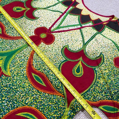 VINTAGE Ethnic Kaftan Blouse Womens Large 16 18 Oversized Batik Tribal African - Picture 5 of 8