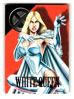 1996 Fleer Marvel Vision Embossed Trading Card White Queen #49