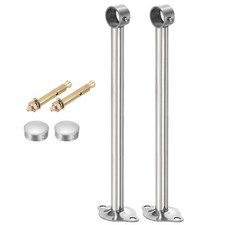 2 Pcs Ceiling Mount Curtain Rod Bracket, 25x300mm Stainless Steel Rod Holders