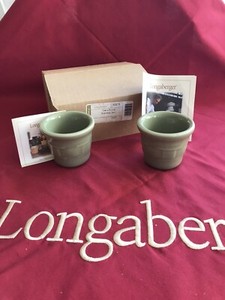 Longaberger Two Piece Votive Set Sage Green New