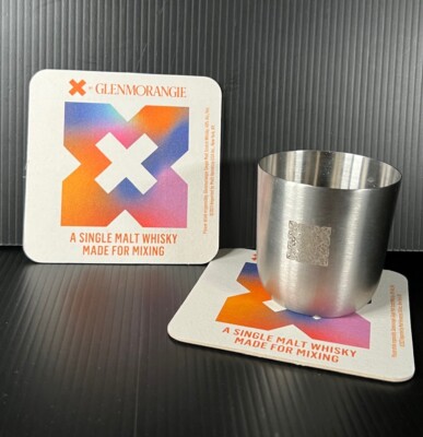X by Glenmorangie Single Malt Scotch Square Coaster Set (2) - Drink, Beer Lid
