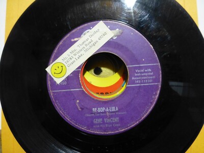 GENE VINCENT BE-BOP-A-LULA & WOMAN LOVE  GOOD +    . .  45