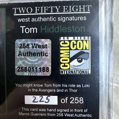 SDCC 258 West Authentic Signature Series LOKI TOM HIDDLESTON