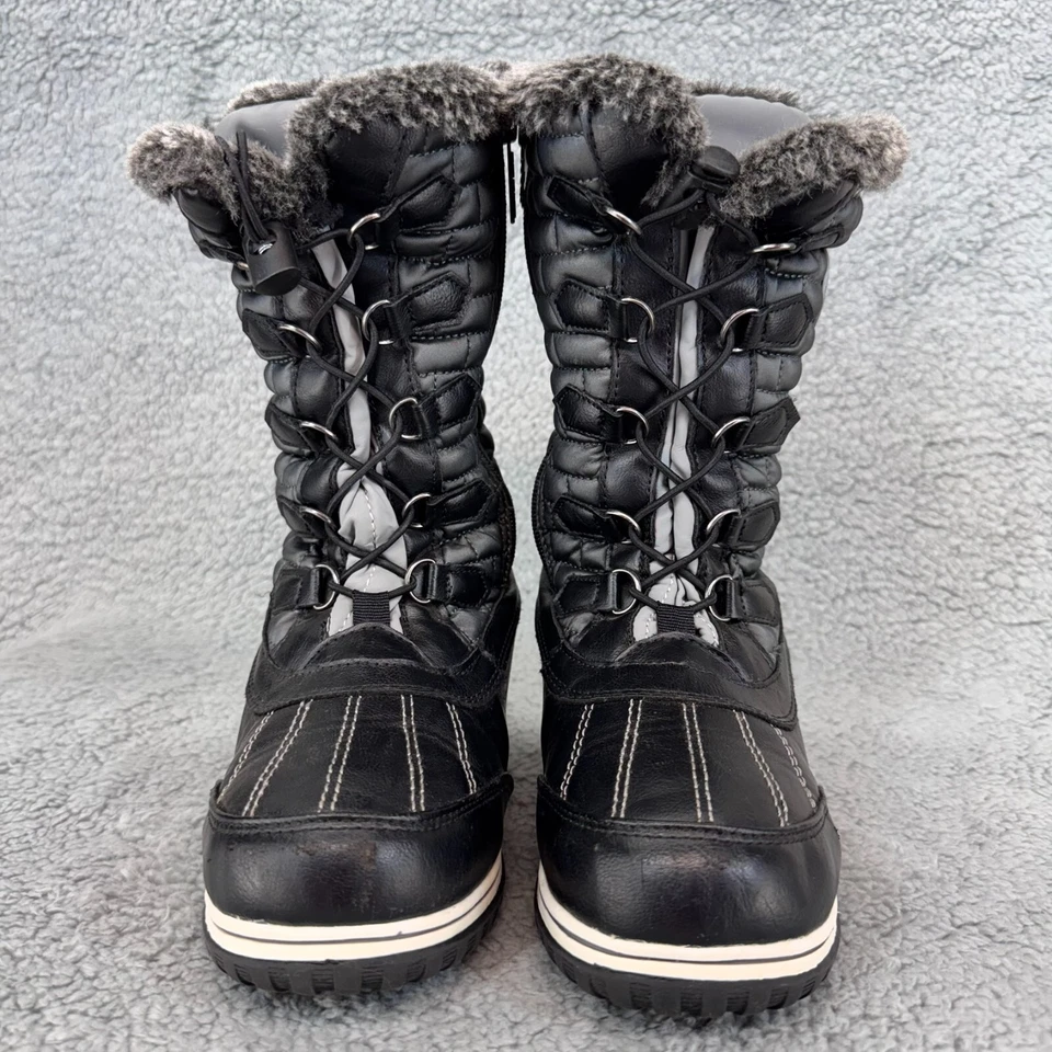 Sporto Liz Mid-Calf Black Winter Boots Women 6W Zippered Closure Tassel Faux Fur - Image 2 of 4