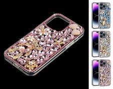 For Apple iPhone 14 Pro Max Large Diamond Rhinestone Cover Case w/Flower  Bear