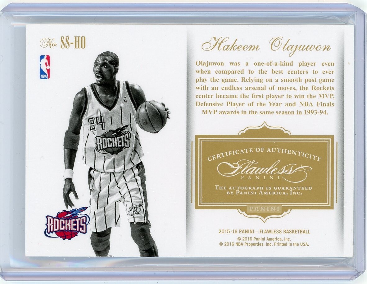 2015-16 Panini Flawless Basketball Ruby Autograph #SS-HO Hakeem
