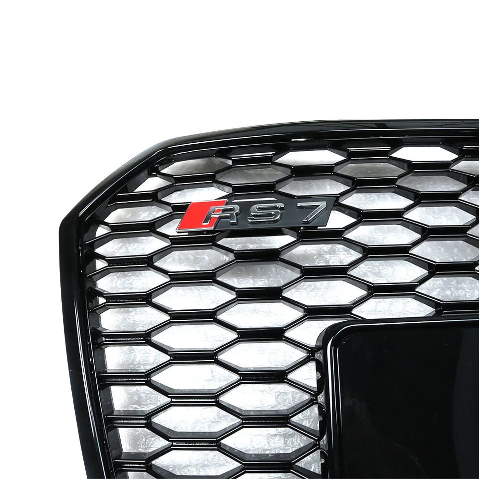For Audi A7 S7 RS7 Style 2016-2018 Front Honeycomb Mesh Grill Grille W/ Quattro - Image 4 of 4