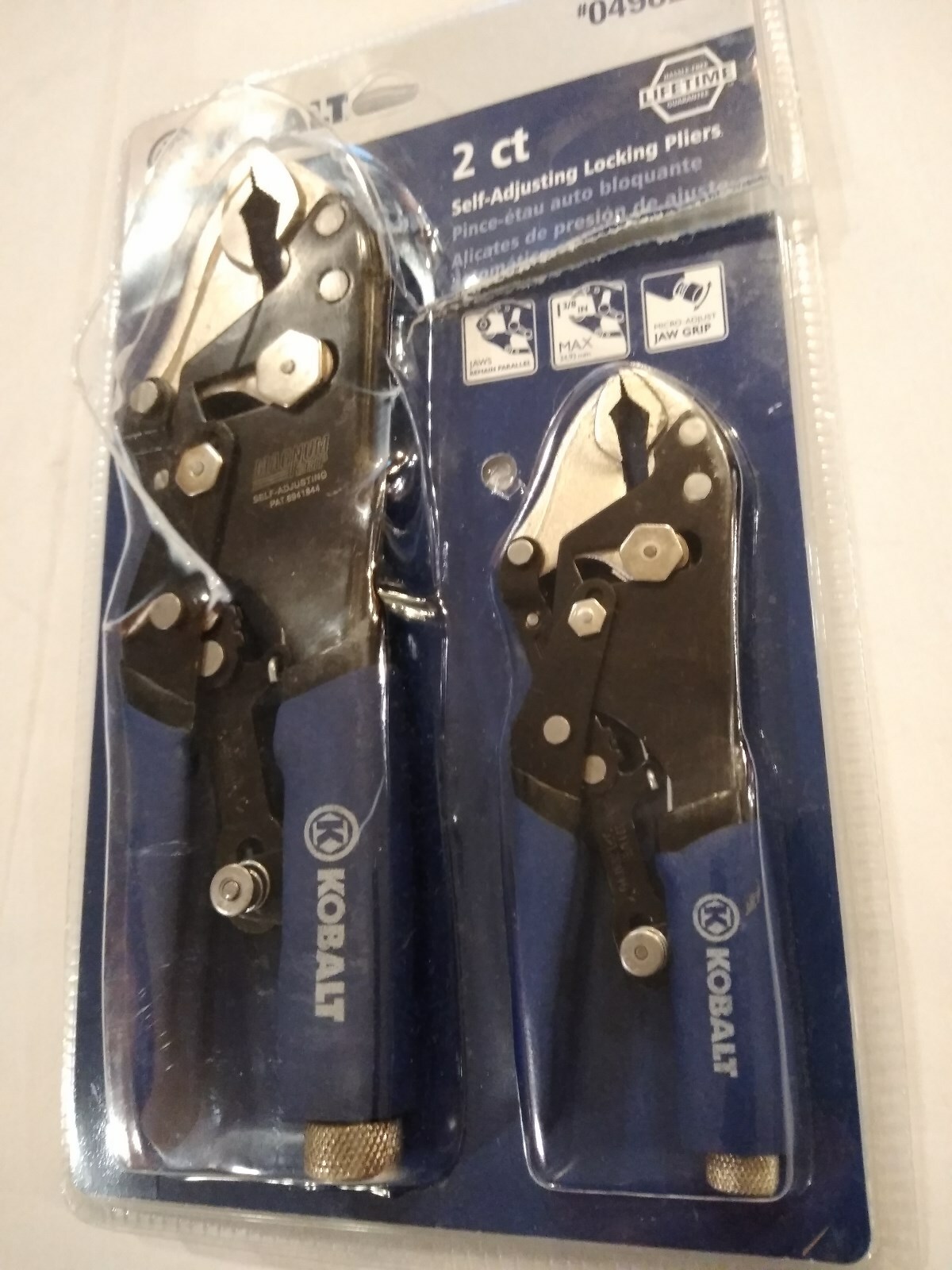 KOBALT 0498287 MAGNUM GRIP TWO COUNT SELFADJUSTING LOCKING PLIERSNEW