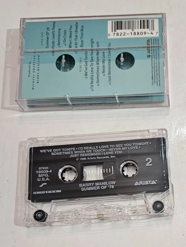 BARRY MANILOW SUMMER OF 78 Cassette Tape 1993 Rock Pop Rare - Image 2 of 4