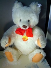 STEIFF Original White Teddy Bear 13 in white mohair Black White Ear Tag 0203/36