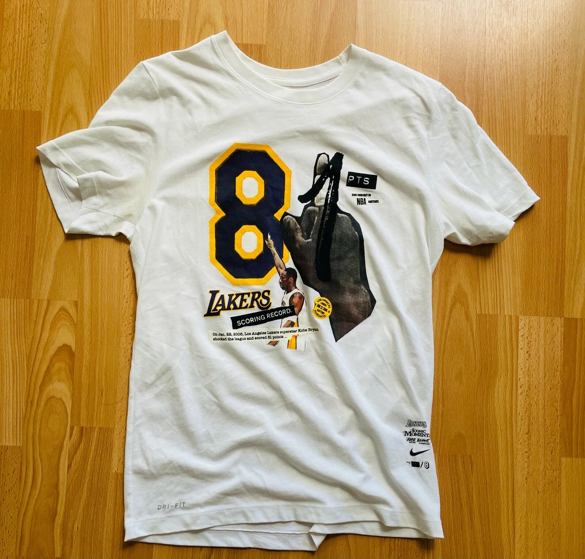 Nike Kobe Bryant 81 Point Dri Fit T Shirt Iconic Moments LA Lakers SMALL