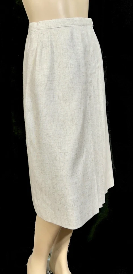 Falda midi vintage años 70 Rockabilly Evan picónica plisada de lino envolvente S Foto 2 de 4