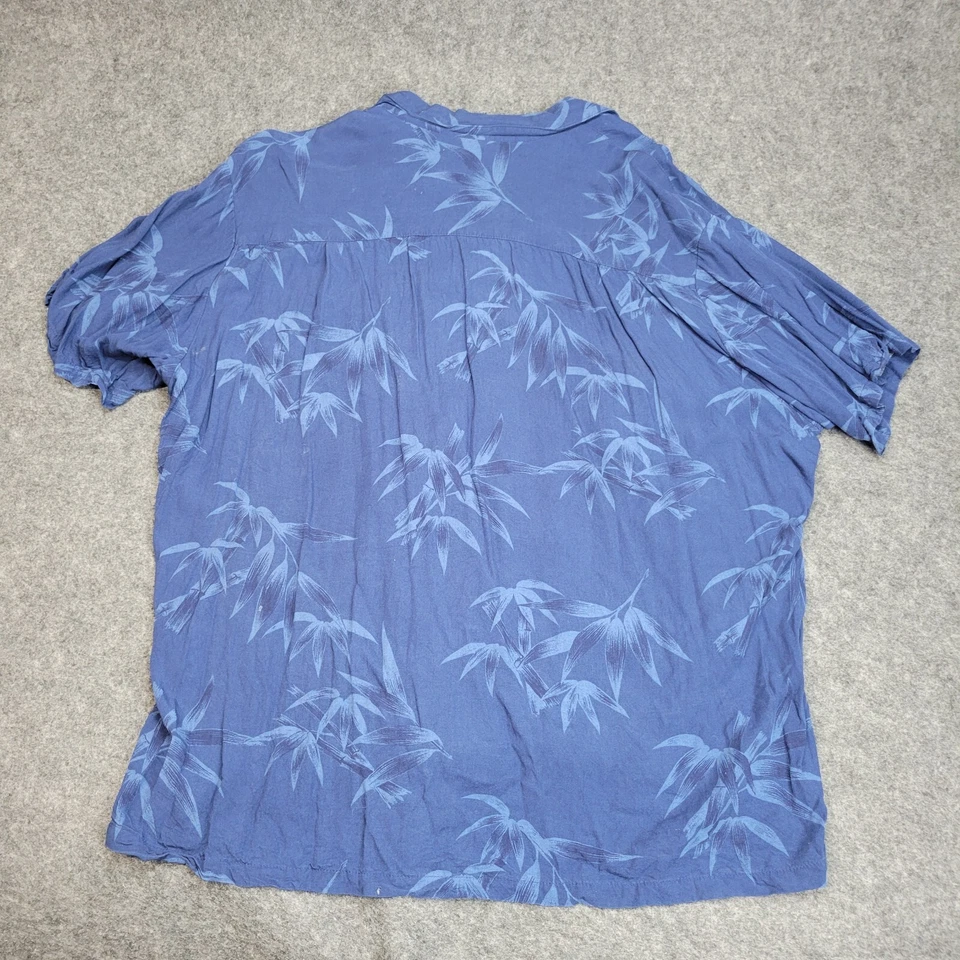 Camisa De Colección Paradise Found Para Hombres 2XL Azul Hawaiano Bambú Hecha en Hawaii Resort Foto 3 de 4