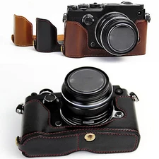 For Olympus PEN-F Digital Camera Genuine Real Leather Protector Half Case Grip